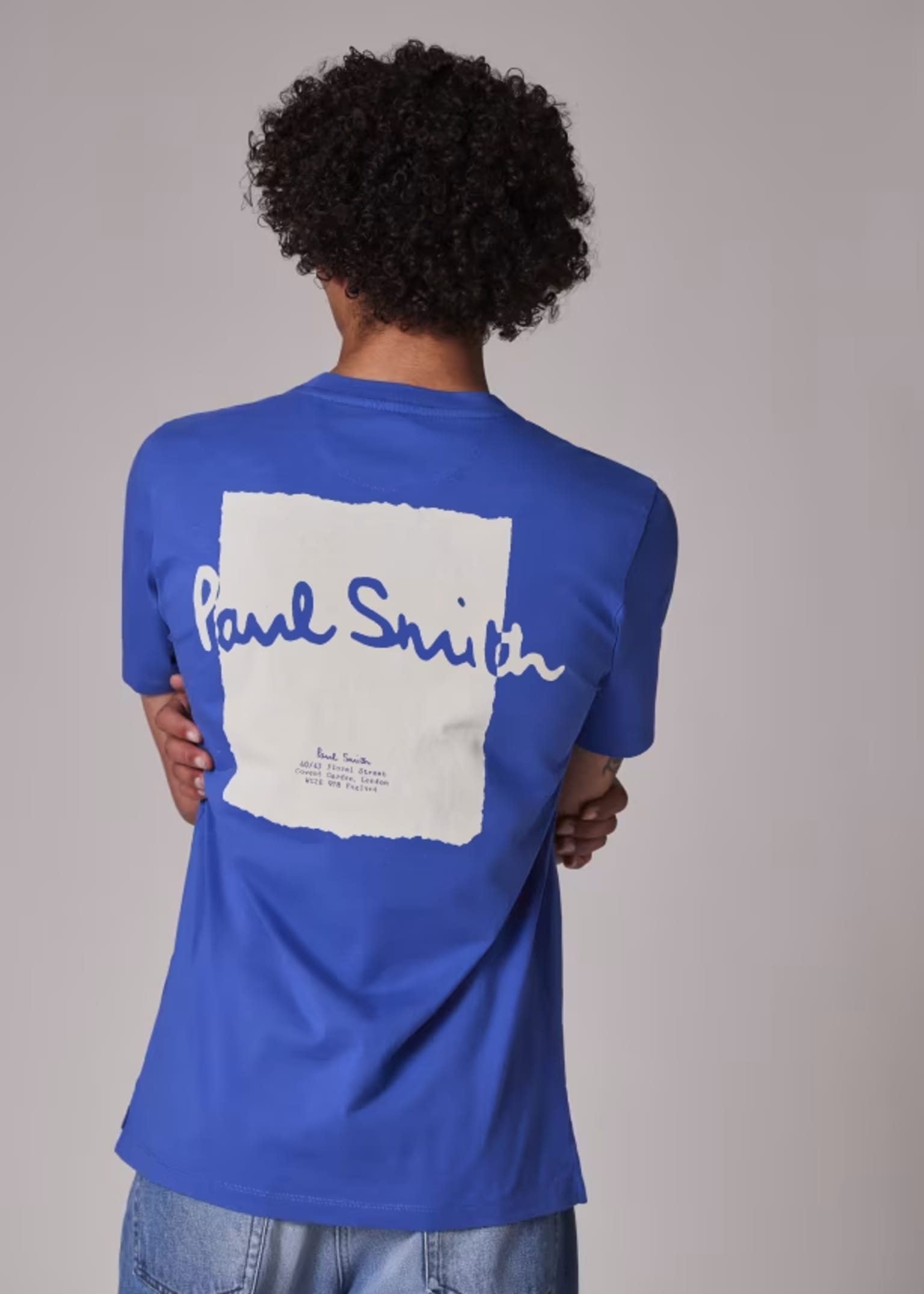 Tシャツ・カットソー PS PAUL SMITH Men T-shirt Gnawed Blue M2R220XPP4701 40 Pale Blue Regular-Fit Cotton Logo T-Shirt